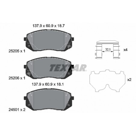 Kit pastiglie freno HYUNDAI KONA,SONATA VI,VII,TUCSON,KIA CEED,NIRO I,OPTIMA,PROCEED,SELTOS,SPORTAGE IV,XCEED*