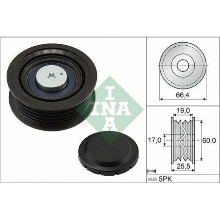 Galoppino cinghia Poly-V HYUNDAI ACCENT III,IV,ELANTRA IV,V,VI,GETZ,I10 I,I20,II,I30,I40 I,IX20,IX35,MATRIX 1.1D-1.7D 12.04-*