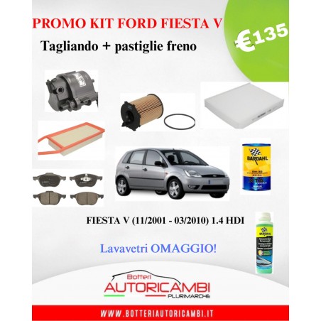Kit tagliando + Pastiglie freno Ford Fiesta V 1.4HDI