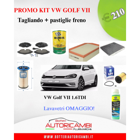 Kit Promo tagliando + Pastiglie freno VW Golf VII 1.6TDI