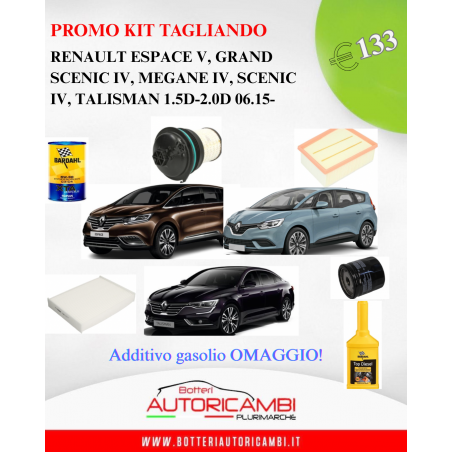 Promo tagliando RENAULT ESPACE V, GRAND SCENIC IV, MEGANE IV, SCENIC IV, TALISMAN 1.5D-2.0D 06.15-