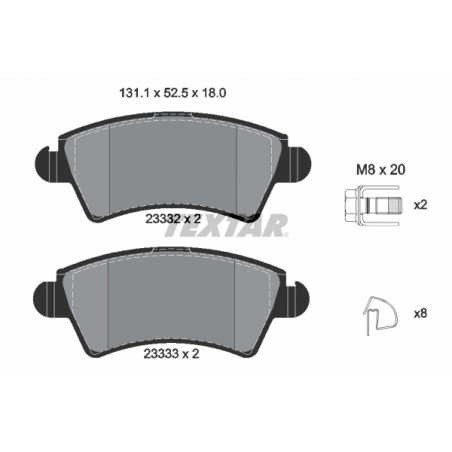 Kit pastiglie freno CITROEN XSARA, PEUGEOT 206 1.6-2.0D 04.97-09.09*