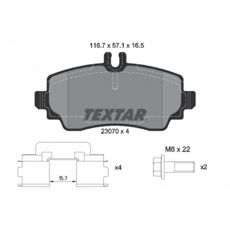 Kit pastiglie freno MERCEDES A (W168) 1.4/1.6/1.7D 07.97-08.04*