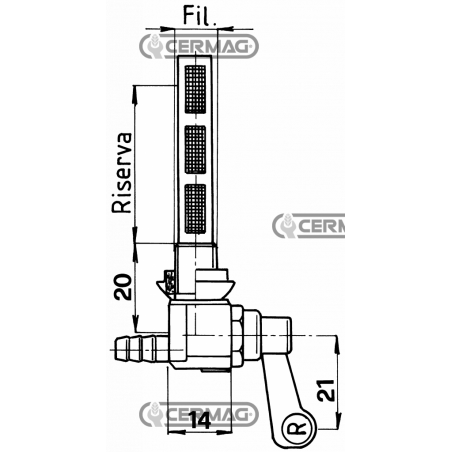 RUBINETTI PER SERBATOI BENZINA E PETROLIO 10 X 1