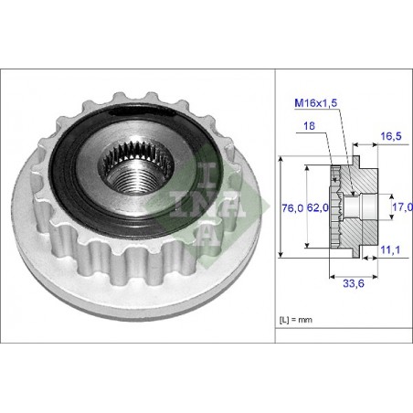 Puleggia alternatore VW MULTIVAN V, PHAETON, TOUAREG, TRANSPORTER V