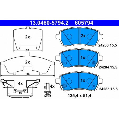 Pastiglie freno FORD FIESTA VI, KA+ III, SUZUKI SWIFT V 1.0-1.6D 06.08-
