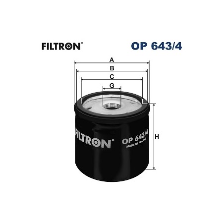 Filtro olio DACIA DUSTER, LODGY, LOGAN, LOGAN II, SANDERO, SANDERO II,III, FIAT 500X, TIPO