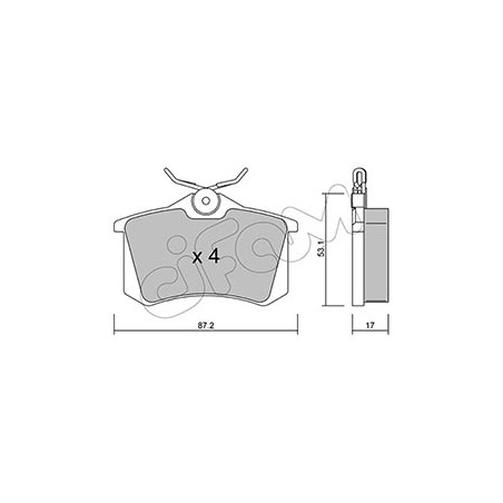 Pastiglie freno AUDI A2, A4 B6, A4 B7, A6 C5, ALLROAD C5, TT, NISSAN MICRA III, PEUGEOT 405 I, 405 II, RENAULT MEGANE I