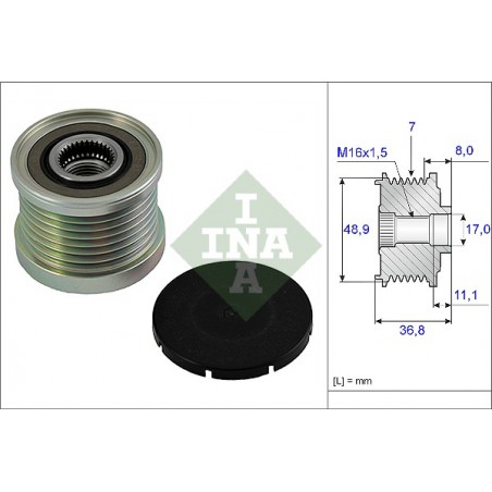 Puleggia alternatore DACIA DOKKER, DUSTER, LODGY, LOGAN II,III, LOGAN MCV II, SANDERO II,III, NISSAN INTERSTAR, MICRA V*