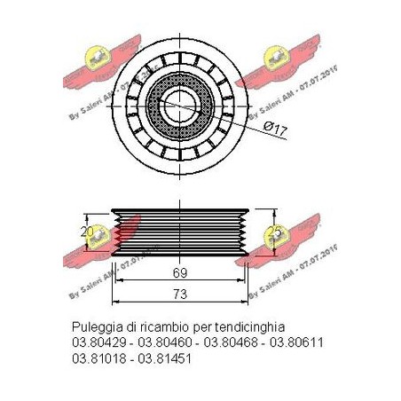 Rullo tenditore, Cinghia Poly-V AUDI TT, FORD GALAXY I, SEAT ALHAMBRA, LEON, TOLEDO II, VW BORA, GOLF IV, NEW BEETLE, SHARAN*