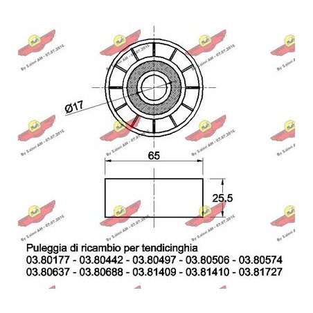 Cuscinetto, Poly-V ALFA GIULIETTA,CITROEN C4 I,C5 I,II,C8,EVASION,JUMPY,XSARA PICASSO,DACIA DUSTER,FIAT FIORINO,SCUDO,ULYSSE*