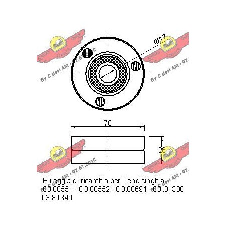 Rullo tenditore, Cinghia Poly-V CHRYSLER VOYAGER IV, DODGE CARAVAN, JEEP CHEROKEE, LIBERTY 2.5-2.8D 02.00-*