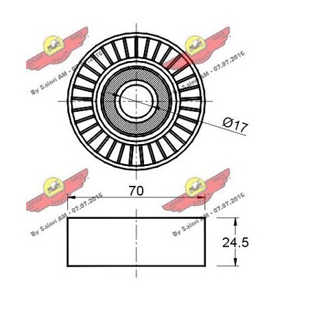 Rullo tenditore, Cinghia Poly-V VOLVO C70 I,S60 I, S70,S80 I,V70 I,II, XC70 I, XC90 I, VOYAGER V, DODGE AVENGER, CHALLENGER