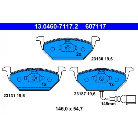 Kit Pastiglie freno AUDI A2, A3, SEAT ALTEA, ALTEA XL, CORDOBA, LEON, TOLEDO II, III, SKODA FABIA I, II, OCTAVIA I, II