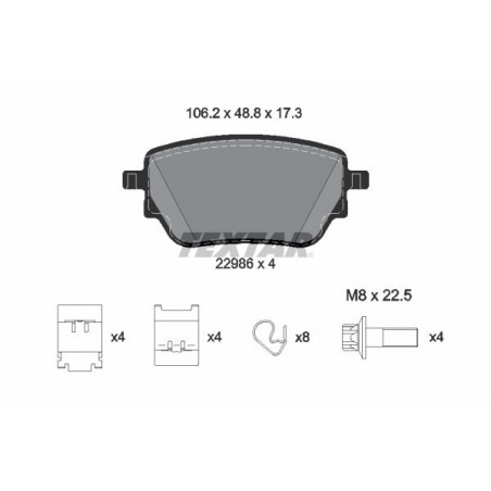 Kit pastiglie freno MERCEDES A (V177), A (W177), B (W247), CLA (C118,X118), GLA (H247), GLB (X247) 1.3-2.0D 03.18-*