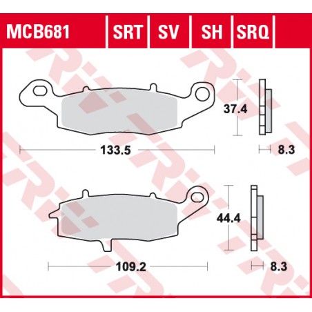 Kit pastiglie freno KAWASAKI ER-6F, ER-6N, GPZ, KLE, KLV, VN, W, Z, ZR, ZR-7, ZRX, SUZUKI DL 125-1700 1991-2020