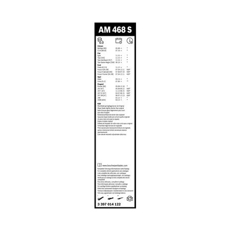 Spazzola tergi CITROEN BERLINGO, C3 III, FIAT TIPO, FORD FIESTA VI, FOCUS II, OPEL ADAM 07.04-*