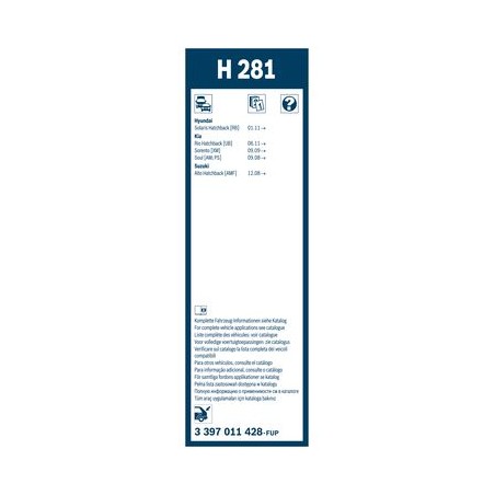 Spazzola tergi HYUNDAI ACCENT IV,CRETA,KONA,JEEP GRAND CHEROKEE,GRAND CHEROKEE IV,KIA RIO III,IV,SORENTO II,III