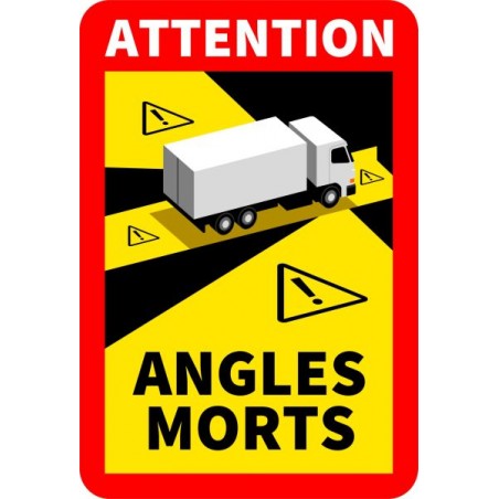 Etichetta di avvertimento ANGLES MORTS (magnetic, trucks) 17cm x 25cm