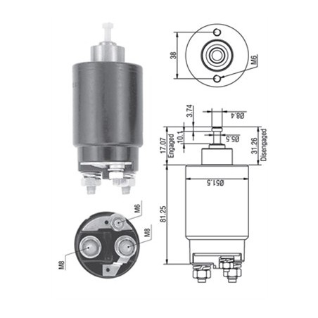 Elettromagnete, Motore d'avviamento FORD FOCUS I, MONDEO II, TRANSIT 1.8D-2.5D 07.94-05.06